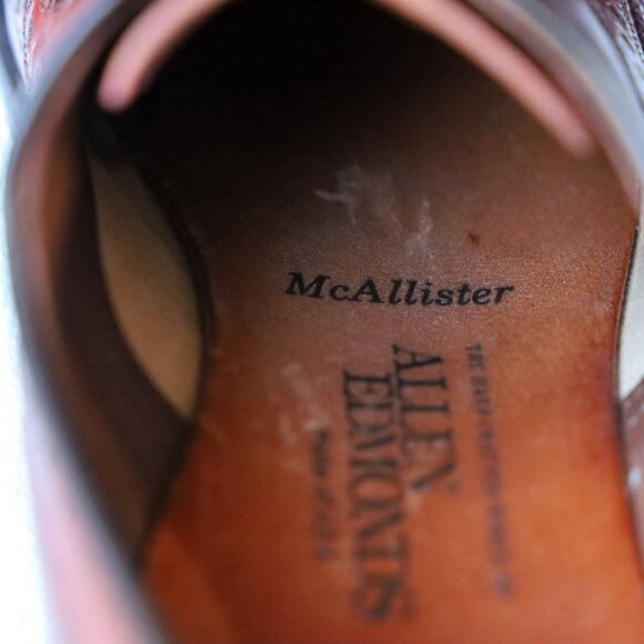 SALE - Allen Edmonds 10-AA McAllister Red Wingtip Oxford Mens Dress Shoes - Picture 14 of 15